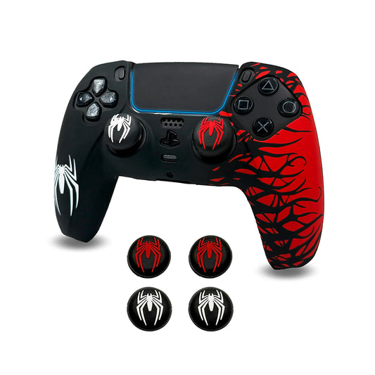 PS5 Controller Spider-Man Silicone Cover with 4 Thumb Grips